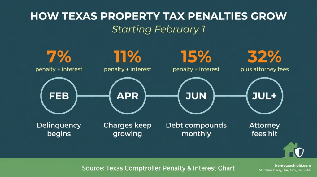 How Texas property tax penalties grow