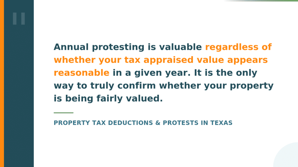 Property tax deductions and protests in texas