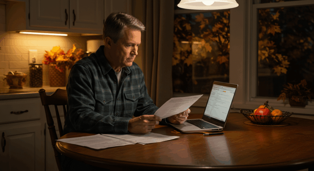 Homeowner filling out property tax form