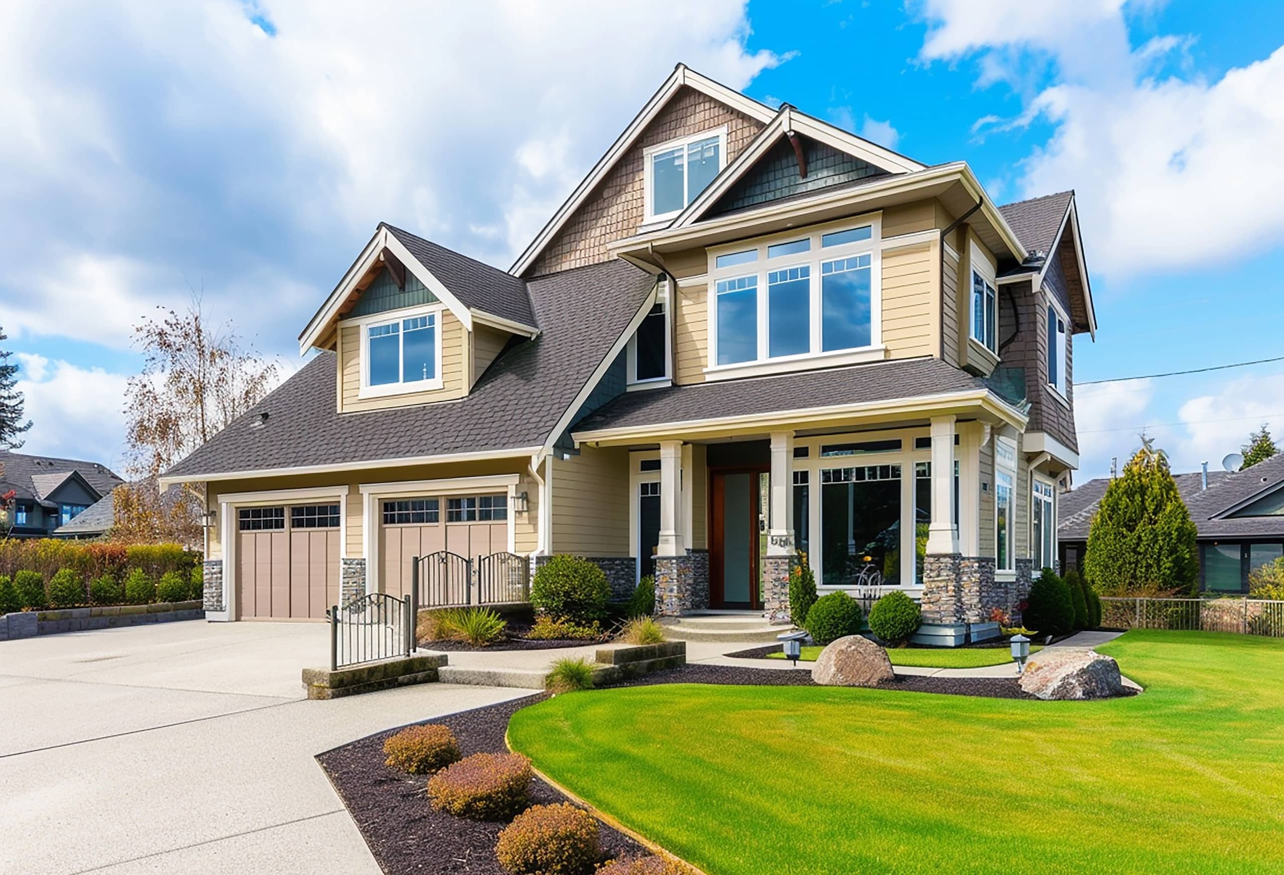 house with large front porch large front door