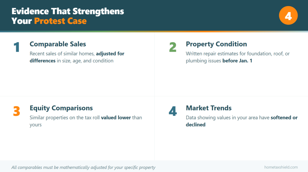 Evidence that strengthens your protest case