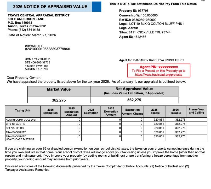 2026 notice of appraised value