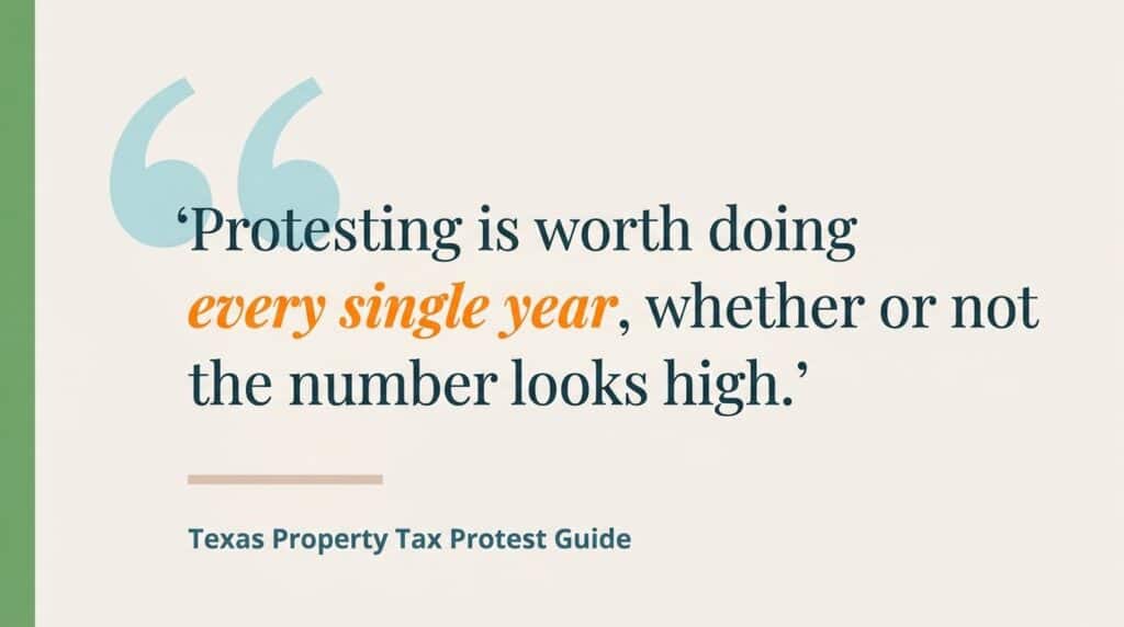 Pull quote reading that protesting is worth doing every single year whether or not the number looks high
